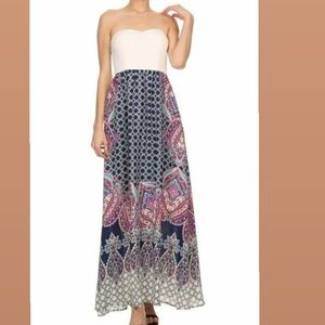 Strapless maxi-dress